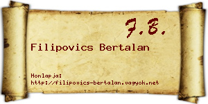 Filipovics Bertalan névjegykártya